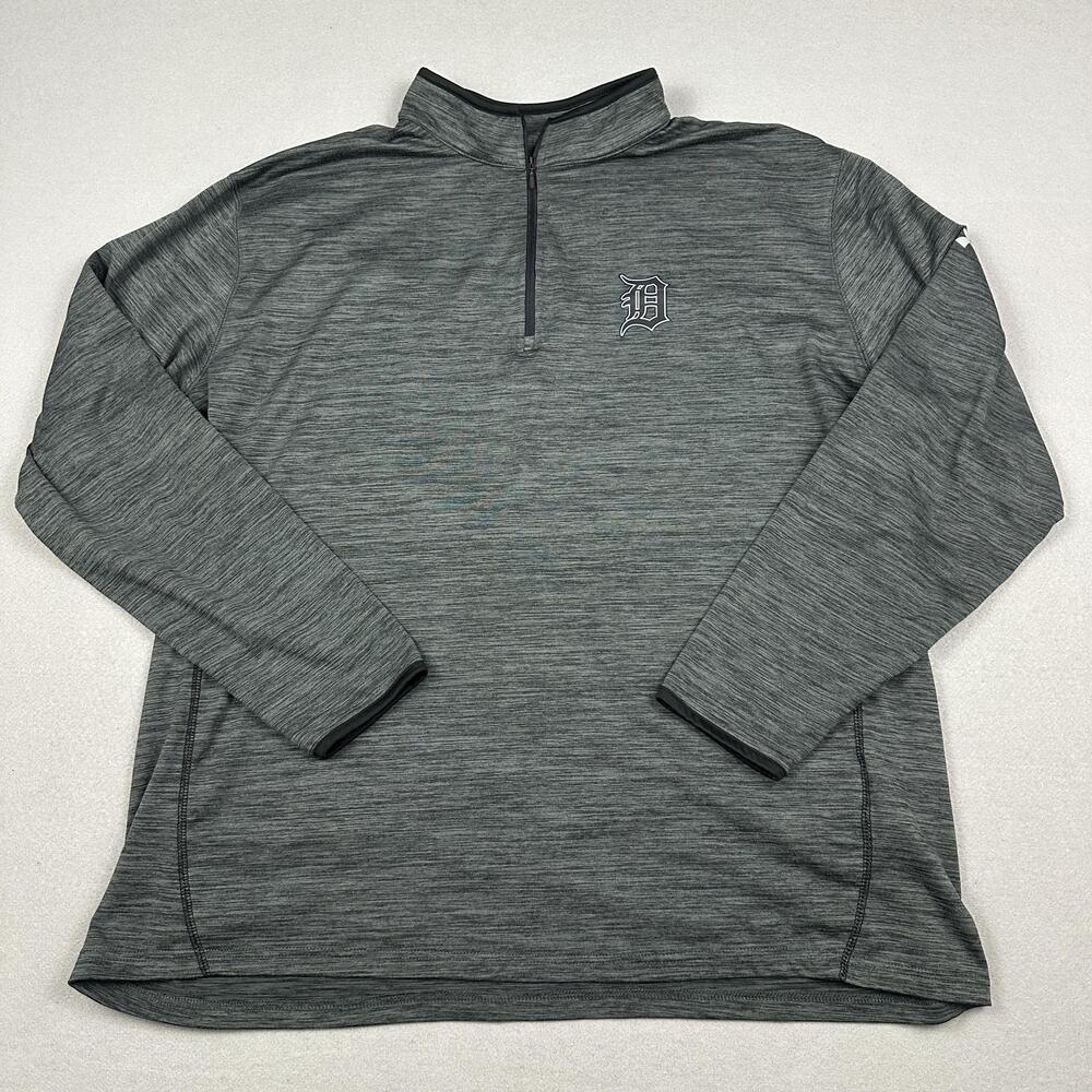 Detroit Tigers Sweater Men 2XL Gray MLB Baseball Under Armour HeatGear Pullover